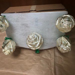 Ornamental Glass Blown Clip On Roses